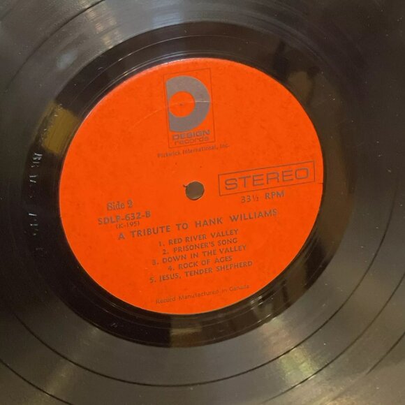 Unknown Artist A Tribute to Hank Williams (Vinyl, 1966) Design Records DLP-623 - Picture 8 of 10